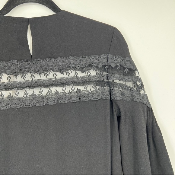 Sandro Paris Sully Black Lace Mesh Inset Dress Nwt Small - Picture 11 of 14